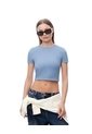 Camiseta Crop Slim Algodón Azul Mujer Azul de Gef