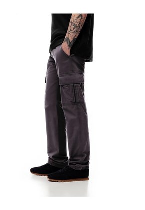 Pantalón Cargo Slim Algodón Gris Hombre Gris