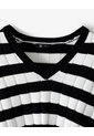 Chaleco Tipo Preppy Tejido De Punto Rayas Mujer Negro de Gef