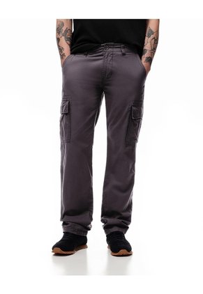 Pantalón Cargo Slim Algodón Gris Hombre Gris