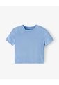 Camiseta Crop Slim Algodón Azul Mujer Azul de Gef