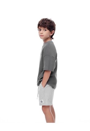Bermuda Regular Algodón Gris Niño Gris