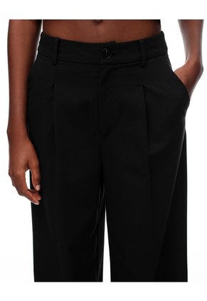 Pantalón Wide Leg Tiro Alto Negro Mujer Negro