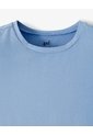 Camiseta Crop Slim Algodón Azul Mujer Azul de Gef