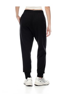 Jogger Tiro Medio Algodón Negro Mujer Negro