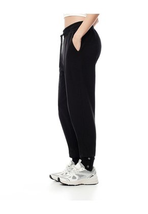 Jogger Tiro Medio Algodón Negro Mujer Negro