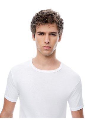 Camiseta Slim Algodón Blanca Hombre Blanco