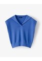 Chaleco Oversize Tejido Azul Mujer Azul de Gef