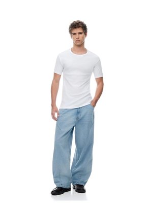 Camiseta Slim Algodón Blanca Hombre Blanco