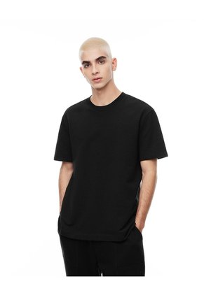 Camiseta Oversize Algodón Negra Hombre Negro
