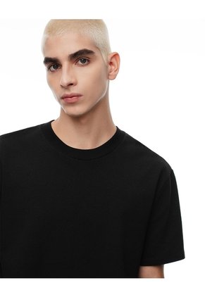 Camiseta Oversize Algodón Negra Hombre Negro