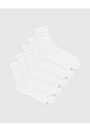Medias Niño Largas Algodón Pack X5 Blancas Blanco