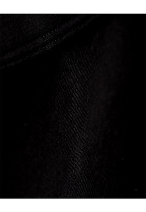 Crop Top Slim Rib Algodón Negra Mujer Negro