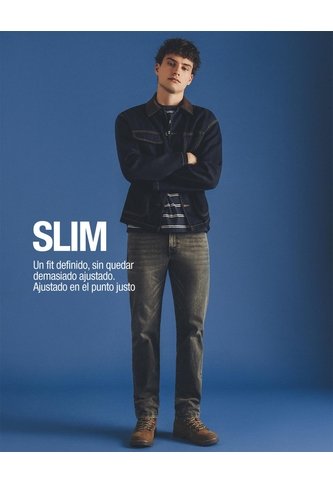 Jean Straight Gris Hombre Azul Gef