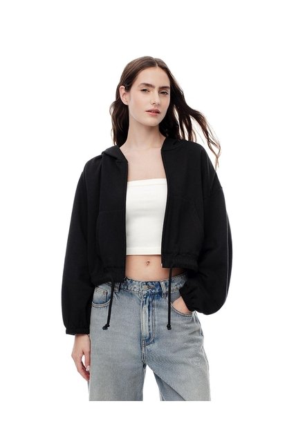 Chaqueta Regular Algodón Negro Mujer Negro