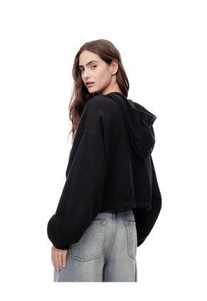 Chaqueta Regular Algodón Negro Mujer Negro