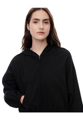 Chaqueta Regular Algodón Negro Mujer Negro