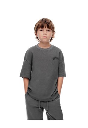 Camiseta Regular Algodón Gris Niño Gris