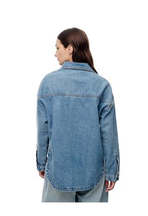 Chaqueta Denim Overshirt índigo Medio Mujer Azul Oscuro