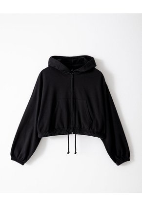 Chaqueta Regular Algodón Negro Mujer Negro