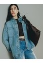 Chaqueta Denim Overshirt índigo Medio Mujer Azul Oscuro de Gef