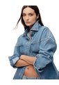 Chaqueta Denim Overshirt índigo Medio Mujer Azul Oscuro de Gef