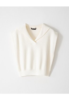 Chaleco Oversize Tejido Nlanco Mujer Blanco