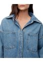 Chaqueta Denim Overshirt índigo Medio Mujer Azul Oscuro de Gef