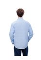Camisa Manga Larga Slim Algodón Azul Hombre Azul de Gef