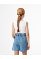 Short Cargo Tiro Alto Denim índigo Medio Niña Azul Oscuro de Gef