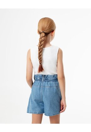 Short Cargo Tiro Alto Denim índigo Medio Niña Azul Oscuro