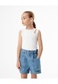 Short Cargo Tiro Alto Denim índigo Medio Niña Azul Oscuro de Gef