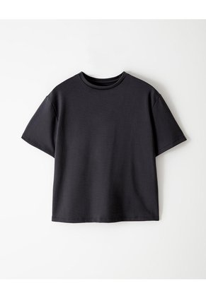 Camiseta Oversize Gris Mujer Negro