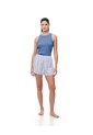 Camiseta Esqueleto Slim Rib Algodón Azul Mujer Azul de Gef