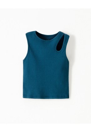 Camiseta Esqueleto Slim Rib Algodón Verde Niña Verde