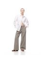 Pantalón Wide Leg Tiro Alto Denim Verde Mujer Verde de Gef