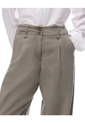 Pantalón Wide Leg Tiro Alto Denim Verde Mujer Verde
