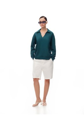 Camibuzo Tipo Polo Oversize Verde Mujer Verde