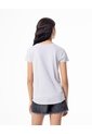 Camiseta Regular Algodón Gris Estampada Mujer Gris de Gef