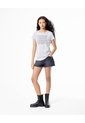 Camiseta Regular Algodón Gris Estampada Mujer Gris de Gef