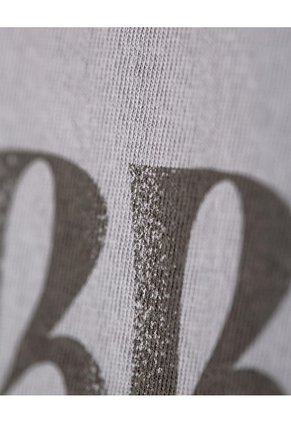 Camiseta Regular Algodón Gris Estampada Mujer Gris