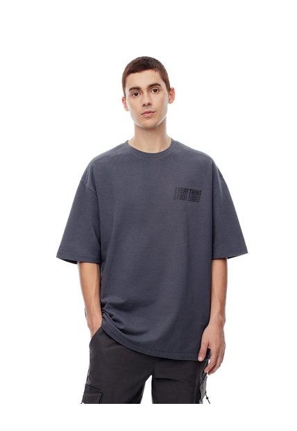 Camiseta Oversize Algodón Gris Hombre Gris