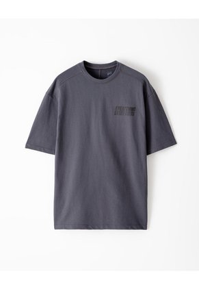 Camiseta Oversize Algodón Gris Hombre Gris