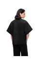 Camisa Manga Corta Oversize Algodón Negra Mujer Negro de Gef