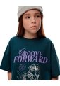 Camiseta Oversize Algodón Verde Estampada Niña Verde de Gef