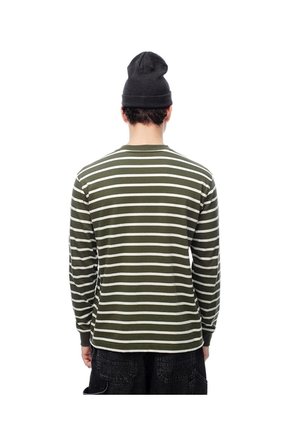 Camibuzo Regular Algodón Rayas Hombre Verde