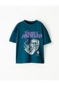 Camiseta Oversize Algodón Verde Estampada Niña Verde de Gef