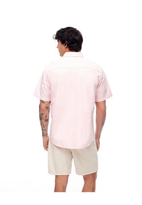 Camisa Manga Corta Regular Algodón Rosa Hombre Rosa