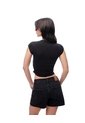 Camiseta Crop Slim Negra Mujer Negro de Gef