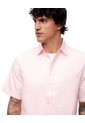 Camisa Manga Corta Regular Algodón Rosa Hombre Rosa de Gef